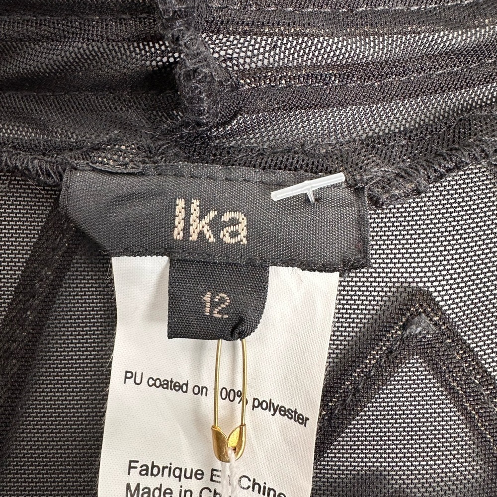 IKA Couture 90’sVINTAGE Gold Metallic Blk Mesh Zip Fringe Jacket Rare NWT Sz 12 - Picture 7 of 10